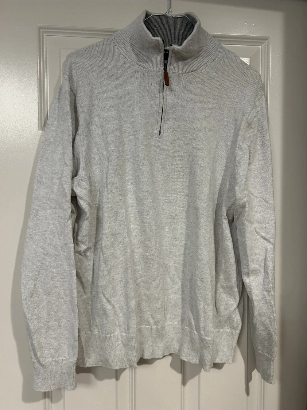 J. Crew Men's Light Gray Quarter-Zip Sweater